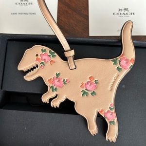 Coach Rexy Dinosaur Floral Leather Bag Charm
